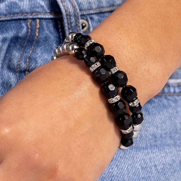 Two by Two Twinkle - Black Bracelet - Picture 2 of 2
